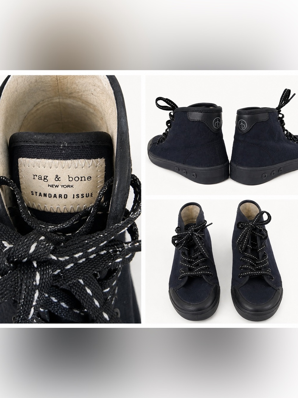 Rag & Bone Standard Issue High-Top Sneakers | Black | Women’s Size 5